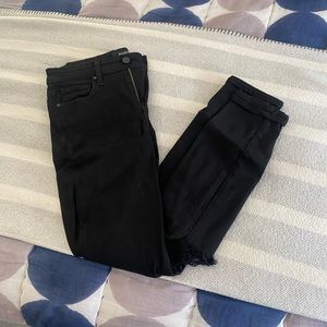 Paige jeans size 24. black. stretch. minor pilling at top of pant